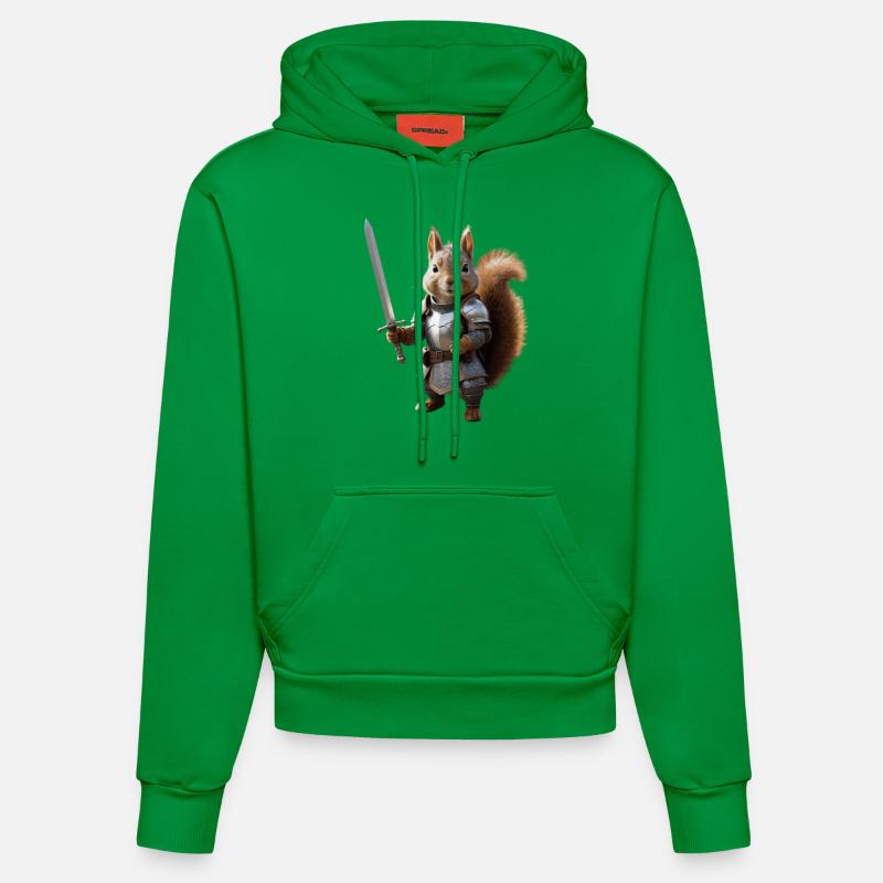 écureuil chevalier épée 3 - Sweat à capuche bio ajusté fabriqué en UE - City Green