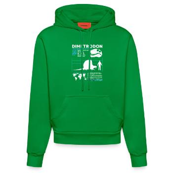 Dimetrodon Data Sheet - Organic Fitted Hoodie Made in EU - City Green - Front
