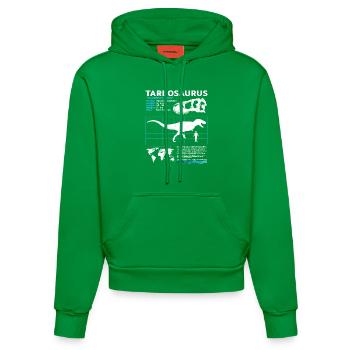 Tarbosaurus fact sheet - Organic Fitted Hoodie Made in EU - City Green - Front