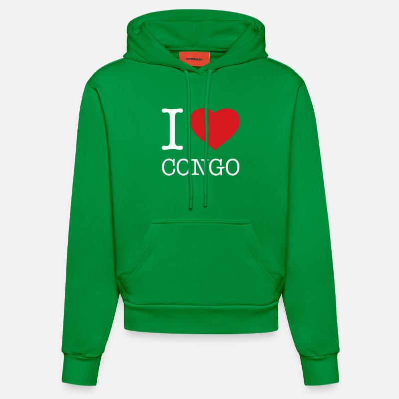 J’ADORE LE CONGO - Sweat à capuche bio ajusté fabriqué en UE - City Green