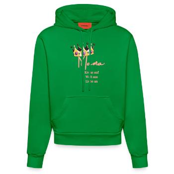 Für mich trägst du immer die Krone -Mama, Königin! - Organic Fitted Hoodie Made in EU - City Green - Vorne