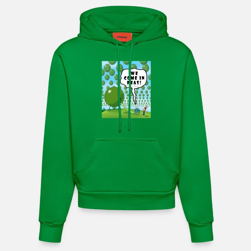 NOUS venons en pois! - Sweat à capuche bio ajusté fabriqué en UE - City Green