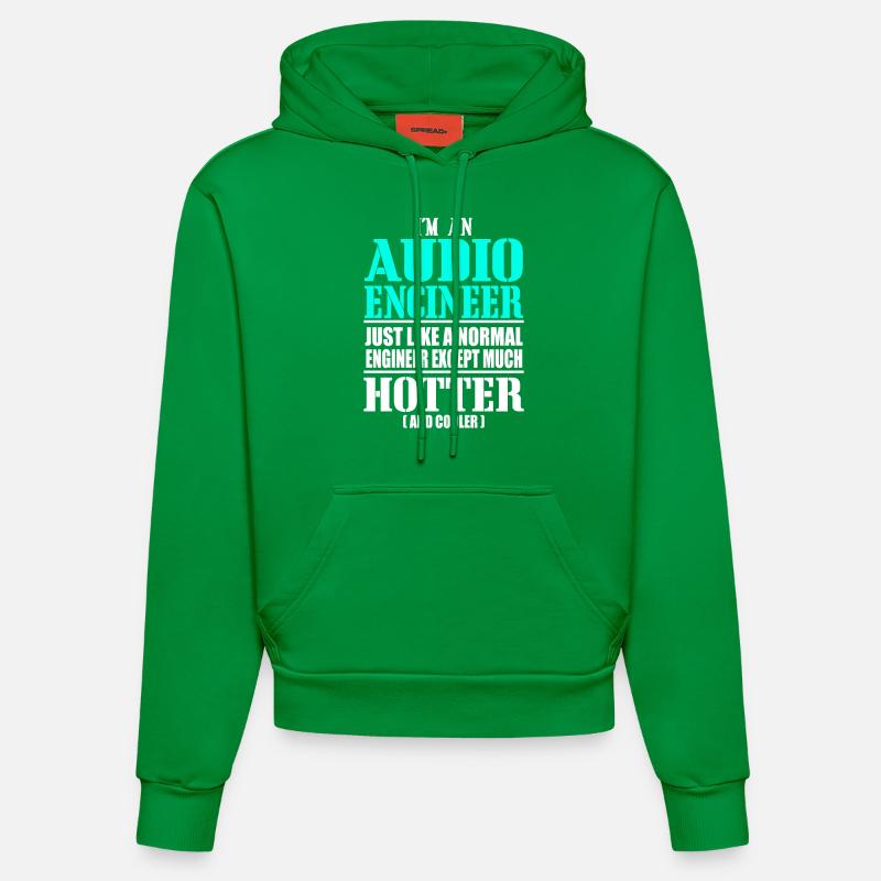 Tontechniker, Techniker - Organic Fitted Hoodie Made in EU - City Green