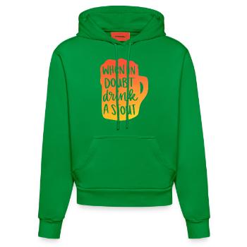 When In Doubt Drink A Stout - Organic Fitted Hoodie Made in EU - City Green - Vorne