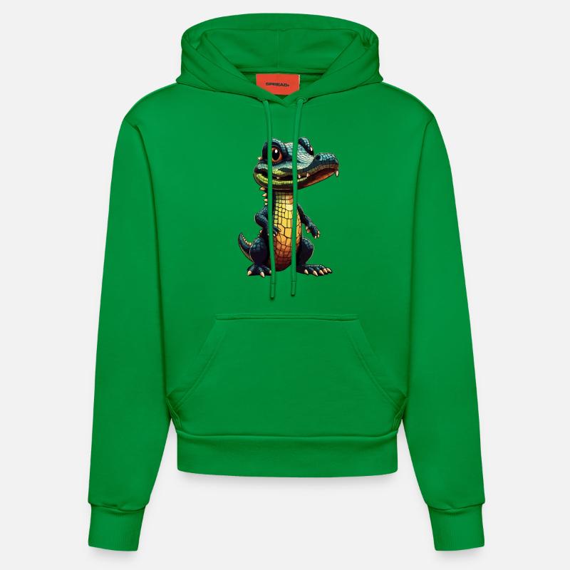 Bébé crocodile Alligator crocodile - Sweat à capuche bio ajusté fabriqué en UE - City Green