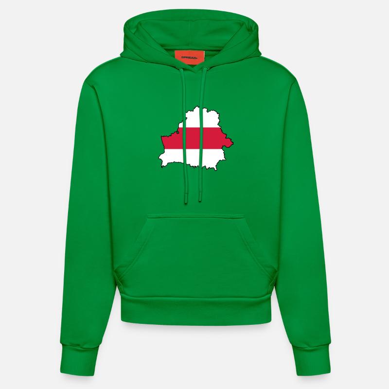 Silhouette de Biélorussie - Sweat à capuche bio ajusté fabriqué en UE - City Green
