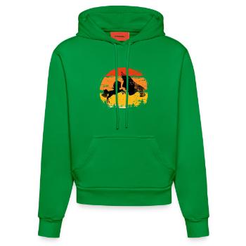 Riding for horse whisperers, riding for beginners - Organic Fitted Hoodie Made in EU - City Green - Front