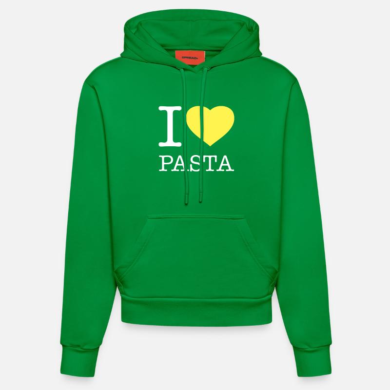 J’ADORE LES PÂTES - Sweat à capuche bio ajusté fabriqué en UE - City Green