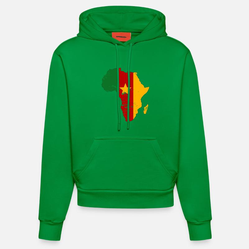 Drapeau du Sénégal Afrique utilisé - Sweat à capuche bio ajusté fabriqué en UE - City Green