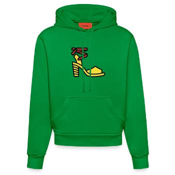 High Heel Schuh Mode Italien Fashionista - Organic Fitted Hoodie Made in EU - City Green - Vorne