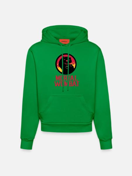 Mortal Wombat - Organic Fitted Hoodie Made in EU - City Green