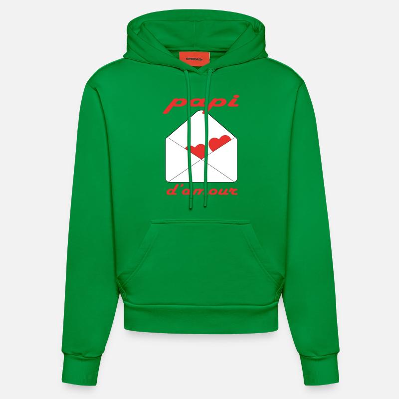 Papi d'amour - Sweat à capuche bio ajusté fabriqué en UE - City Green