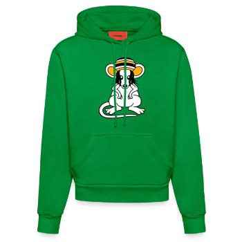 Souris Raggae Jamaica Chapeau Rasta Lure Chill Hat - Sweat à capuche bio ajusté fabriqué en UE - City Green - Devant