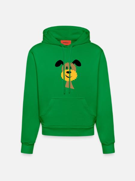 dog - Organic Fitted Hoodie Made in EU - City Green