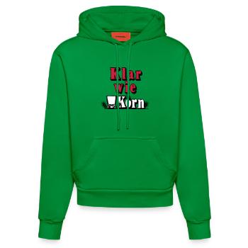 Korn , Party , Weizenkorn ,Klar wie Korn (25) - Organic Fitted Hoodie Made in EU - City Green - Vorne