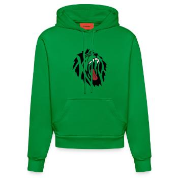 Lion - Organic Fitted Hoodie Made in EU - City Green - Front