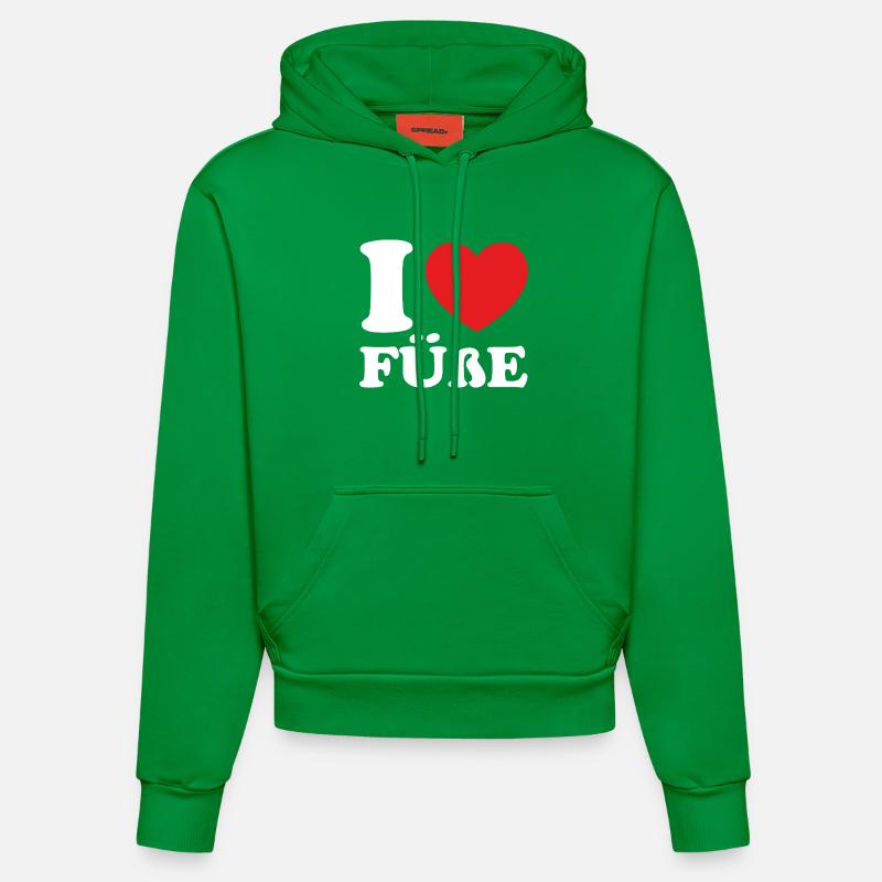J’adore les pieds - Sweat à capuche bio ajusté fabriqué en UE - City Green