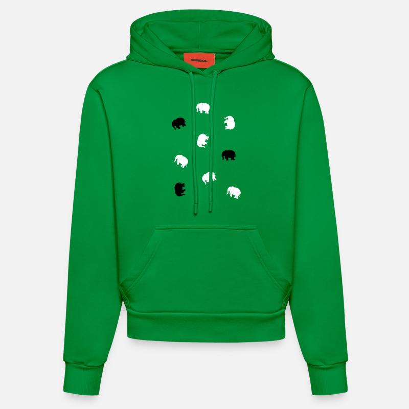 Petits éléphants - Sweat à capuche bio ajusté fabriqué en UE - City Green
