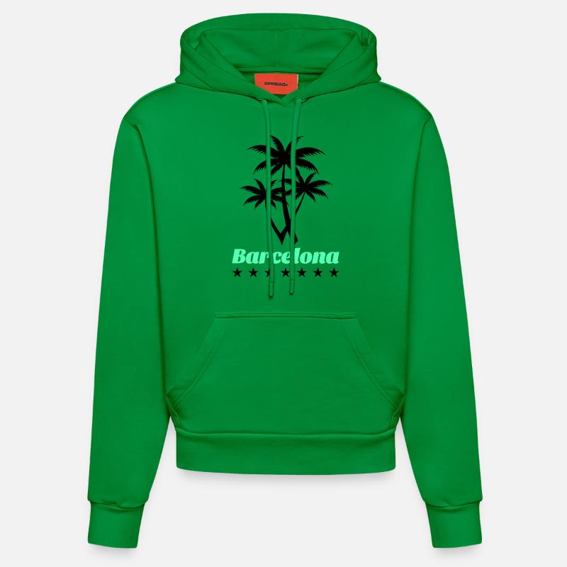 Barcelone - Sweat à capuche bio ajusté fabriqué en UE - City Green