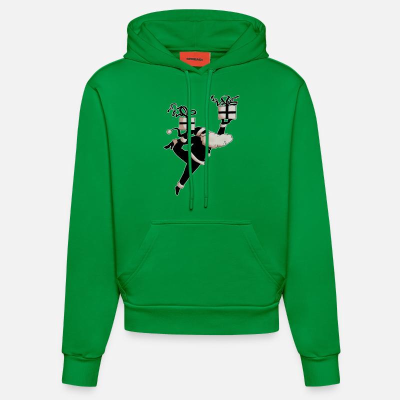 Santa Danseur (v2) - Sweat à capuche bio ajusté fabriqué en UE - City Green