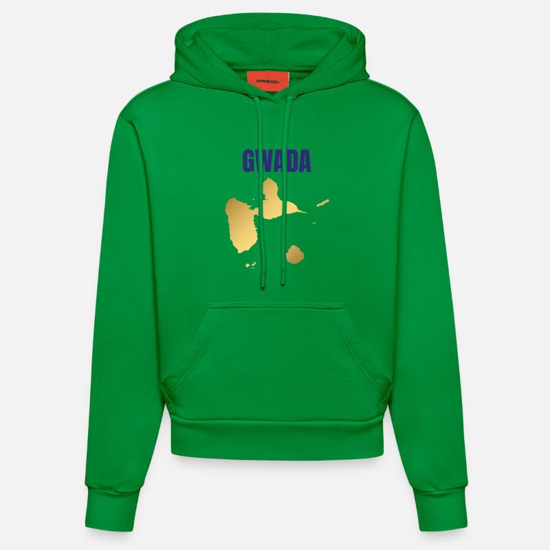 T-shirt GWADA carte dorée Antilles - Sweat à capuche bio ajusté fabriqué en UE - City Green