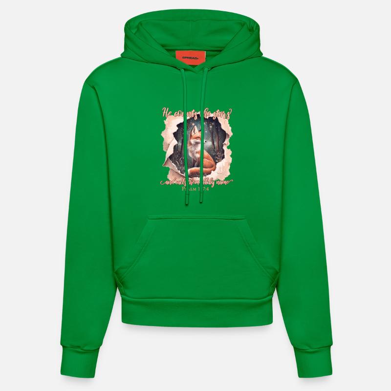 Citation biblique chrétienne de Fox - Sweat à capuche bio ajusté fabriqué en UE - City Green