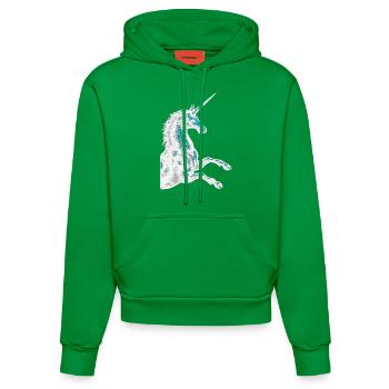 Magic Unicorn / Unicorn Spirit - Organic Fitted Hoodie Made in EU - City Green - Front