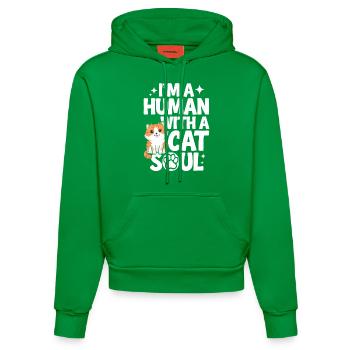 Chat Chats Amoureux Chat Propriétaire Chaton - Sweat à capuche bio ajusté fabriqué en UE - City Green - Devant