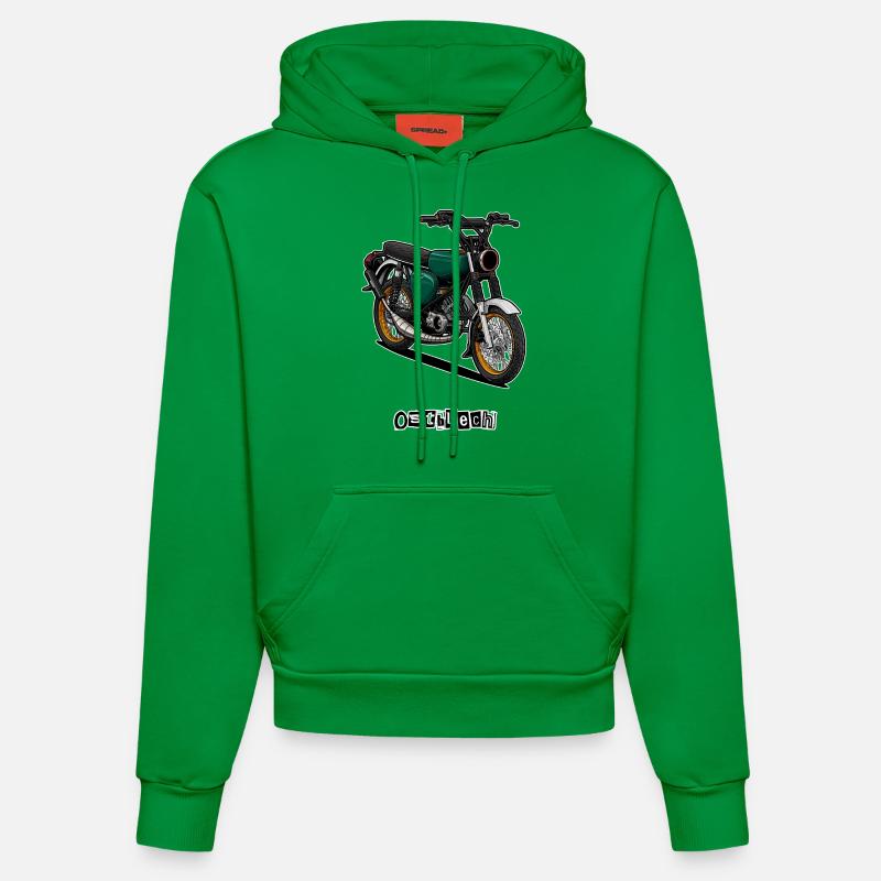 S51 (vert) // Illustration - Sweat à capuche bio ajusté fabriqué en UE - City Green
