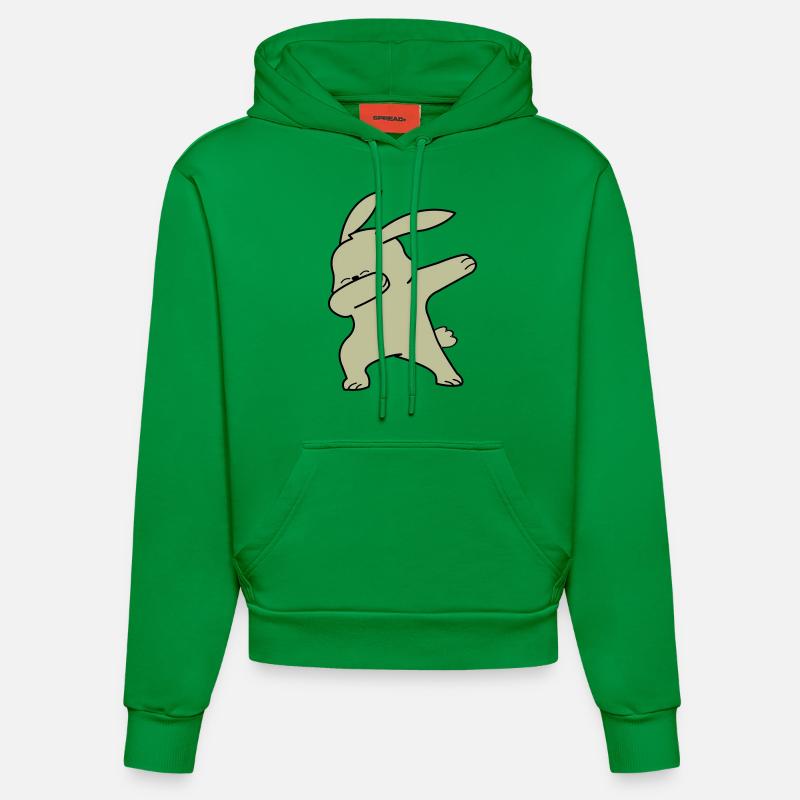 Dabbing Lapin - Sweat à capuche bio ajusté fabriqué en UE - City Green
