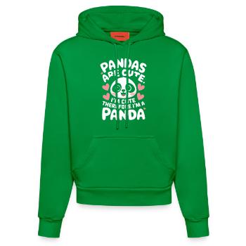 Panda Bear Panda Animal Pandas - Organic Fitted Hoodie Made in EU - City Green - Front