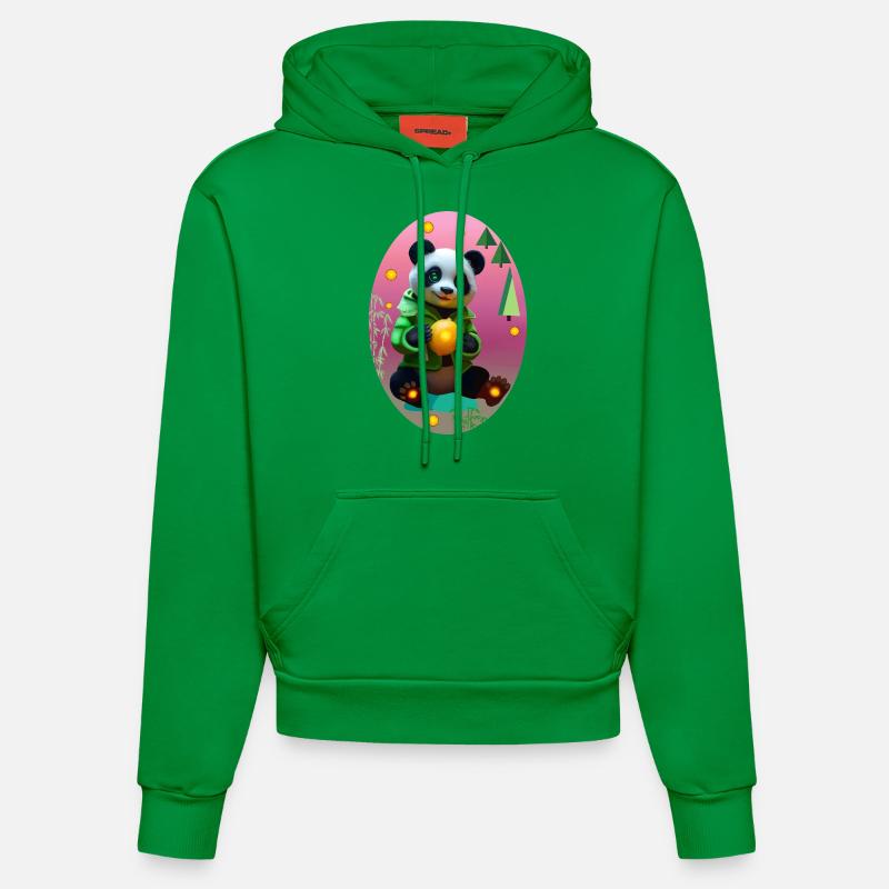 Cyber panda avec citron néon - Sweat à capuche bio ajusté fabriqué en UE - City Green