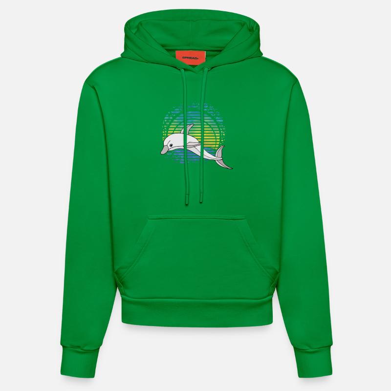 Dauphin - Sweat à capuche bio ajusté fabriqué en UE - City Green