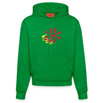 Carpe Koï sur fond éclatant - Sweat à capuche bio ajusté fabriqué en UE - City Green - Devant