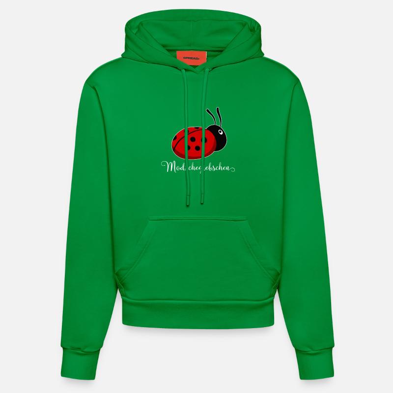 Modschegiebchen Ladybug Saxon Gift Idea - Organic Fitted Hoodie Made in EU - City Green