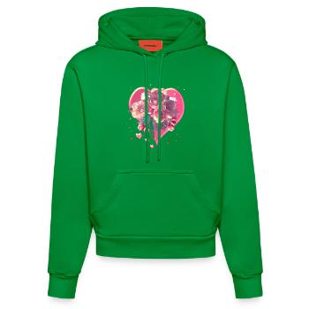 Coeur aux fleurs d’amandier Fleurs de coeur - Sweat à capuche bio ajusté fabriqué en UE - City Green - Devant