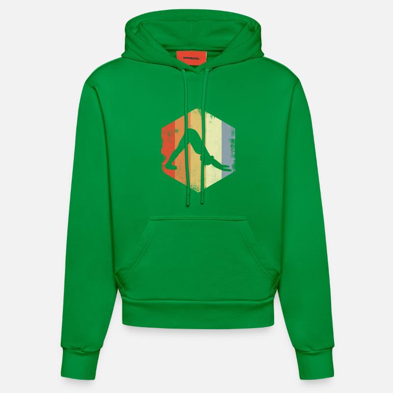 Dessin de Yogini - Sweat à capuche bio ajusté fabriqué en UE - City Green