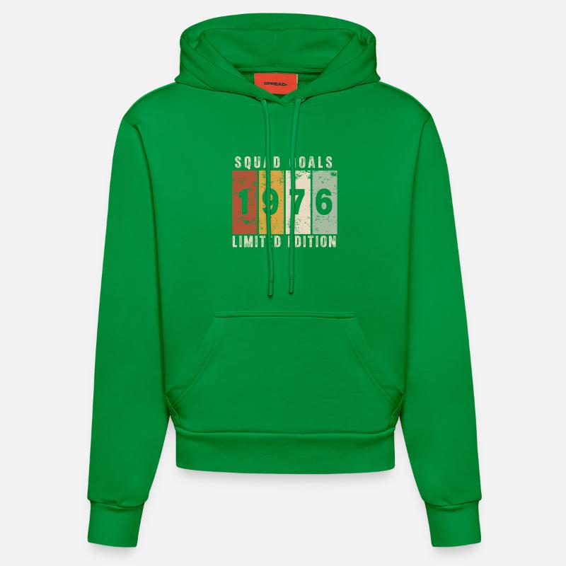 anniversaire 1976 - 50 ans - Sweat à capuche bio ajusté fabriqué en UE - City Green