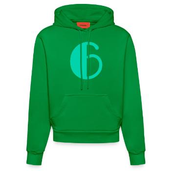 6. 6 YEARS. 6th ANNIVERSARY. BIRTHDAY 6 YEARS - Organic Fitted Hoodie Made in EU - City Green - Front