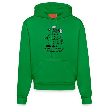 winter_ade_weiss - Organic Fitted Hoodie Made in EU - City Green - Front