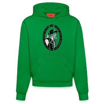 Appenzeller Spruch - Organic Fitted Hoodie Made in EU - City Green - Vorne