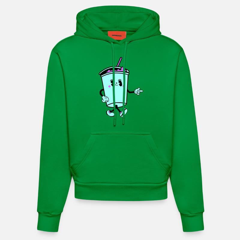 Boisson Dessin Animé - Sweat à capuche bio ajusté fabriqué en UE - City Green