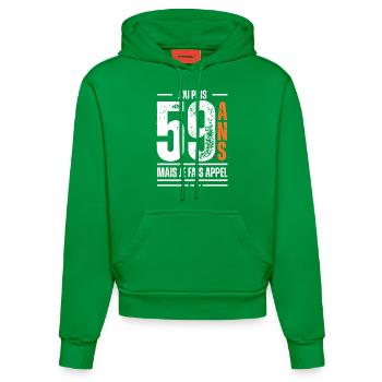 59 ans / t-shirt 59 ans / idée cadeau 59 ans - Sweat à capuche bio ajusté fabriqué en UE - City Green - Devant