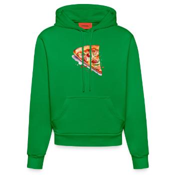 pizza - Sweat à capuche bio ajusté fabriqué en UE - City Green - Devant
