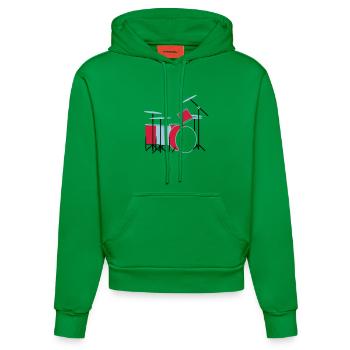 coloured_drums - Organic Fitted Hoodie Made in EU - City Green - Vorne