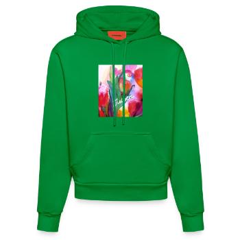 EG fleurs I tulipes I aquarelle I Gerecke I fleurs - Sweat à capuche bio ajusté fabriqué en UE - City Green - Devant