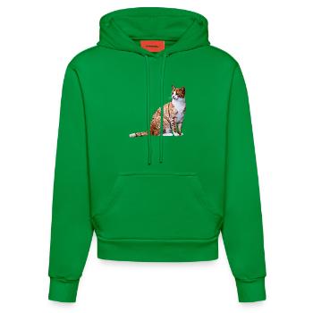 Katze Katzen Katze Cat Cats - Organic Fitted Hoodie Made in EU - City Green - Front