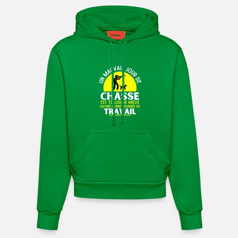 chasse, chasseur, fan de chasse - Sweat à capuche bio ajusté fabriqué en UE - City Green