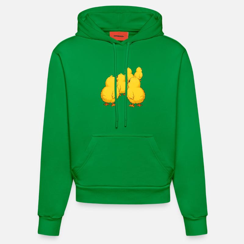 poussin - Sweat à capuche bio ajusté fabriqué en UE - City Green