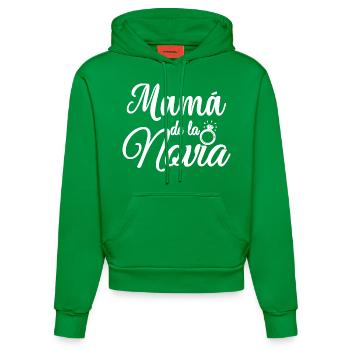 Mama de la Novia Bride's Mother Wedding Gift - Organic Fitted Hoodie Made in EU - City Green - Front